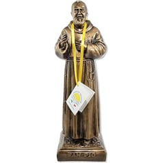 Pietrelcina San Pio (Padre Pio) sveķu statuja 40 cm, bronzas krāsa - Ražots Itālijā