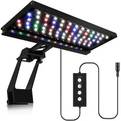 14 W Clip-on Aquarium LED Lighting, 24/7 Mode Aquarium Lamp with Timer, Dimmable Waterproof Aquarium Light for Aquatic Plants and Fish