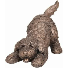 Barney der Cockapoo Hund spielt Frith Skulptur Ornament aus Kaltgussbronze AT038