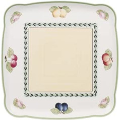 Villeroy und Boch Charmund Brokastis French Garden Platte Quadratisch, Premium Porzellan, Balts, 30cm