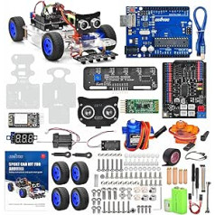 OSOYOO Robot Car V1.0, elektroninis konstravimo rinkinys, robotų rinkinys, elektroninis konstravimo rinkinys suaugusiems, programuojamas ir išmanusis robotas, programuojamas robotų rinkinys, elektroninis rinkinys, skirtas Arduino UNO