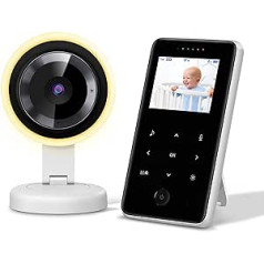 quietbliss Video Baby Monitor with Camera and Audio, 2.4 GHz Digital Wireless Baby Monitor with Night Light, Automatic Night VisionTouch Control, Two-Way Call, 900 Foot Range, VOX Mode, Lullabies