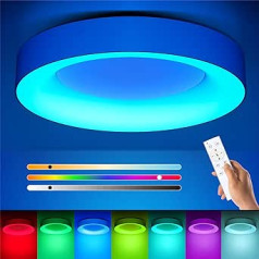 Matane LED griestu lampa RGB aptumšojams 24 W griestu apgaismojums ar tālvadības pults lampām, mainot krāsu