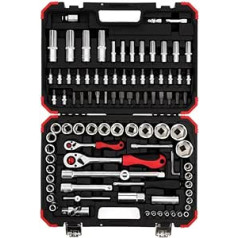 Gedore red Socket Set, 94 Pieces, with Reversible Ratchet, Ratchet, Socket and Bit Set