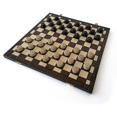 WOMEN'S GAME XL Handmade Made of Lacquered Hornbeam Solid Wood, Environmentally Friendly, Size of the Chessboard: 40 x 40 cm, Foldable Storage Tray, Travel Game. Brand: Le Délirant®