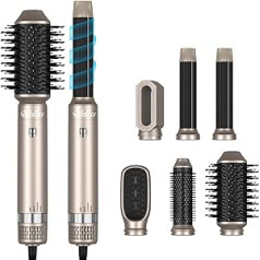 Airstyler Hot Air Brush 6 in 1, UKLISS matu veidotājs ar lokšķērēm, apaļas sukas matu fēns, piešķir matiem apjomu, iztaisno, loko un izžāvē matus, regulējama temperatūra