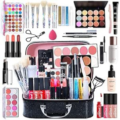 FantasyDay Multifunctional Exquisite Makeup Gift Set Kosmētiskais grima komplekts sejai, acīm un lūpām - kosmētikas paletes tualetes futrālis ar acu ēnu paleti, lūpu krāsa, vaigu sārtums, skropstu tuša, otiņa