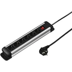 Hama Superior-Line 3-way Power Strip, alumīnijs, 3 m