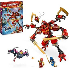 LEGO Ninjago Kais nindzju kāpšanas mehānisma komplekts, nindzjas rotaļlieta ar uzbūvējamu darbības figūru un 4 mini figūriņām, piedzīvojumu komplekts bērniem, dzimšanas dienas dāvana 9 gadus veciem zēniem un meitenēm 71812