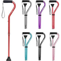 BeneCane Walking Stick for Men Women Adjustable Walking Stick with Offset Soft Padded Handle Portable Lightweight Sturdy Mobility Aid for Elderly Seniors Folding Walking Stick