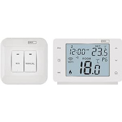 EMOS GoSmart WiFi istabas termostats ar lietotni, programmējams viedais termostats apkurei, dzesēšanai, bezvadu telpas termostats, kas saderīgs ar Tuya, Alexa, Google palīgs, regulējams diferenciālis