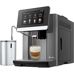 Acopino Barletta pilnībā automātisks kafijas automāts, espresso automāts, liels krāsu displejs, ar piena sistēmu nevainojamai kafijas baudīšanai (antracīts)
