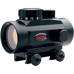 Gamo Quick Shot Red Dot BZ 30mm Rifle Scope - includes lens caps and mount rail. When you turn the sight switch on, a bright red/orange dot appears on the centre of your scope. That's your point of aim. It's just that simple and very accurate.