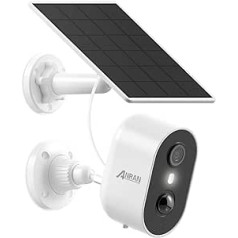 ANRAN 2K Солнечная WLAN камера безопасности для наружного использования, беспроводная камера, камера видеонаблюдения для домашней безопасности с аккумулятором, обнаружение движения, сирена и световая сигнализация, цветное ночное видение, двусторонняя ауди