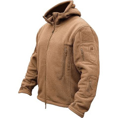 TACVASEN Men's Fleece Jacket Military Outdoor Windproof Jacket with Hood