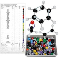 267 vienetų organinės chemijos rinkinys Molekulinės organinės neorganinės struktūros rinkinys Atom Link modelių rinkinys 116 * Atom Model 150 * Link 1 * Link Remover Tool