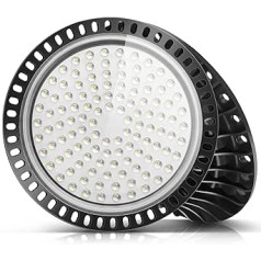 Viugreum UFO LED, 500W Led Hallenstrahler, 6000K-6500K Kaltweiß 120°Abstrahlwinkel Industrielampe 50000LM LED High Bay Licht IP65 SMD2835 468 LEDs für Hallenbeleuchtbeuchtung Werkstahtung