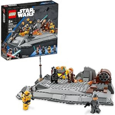 LEGO Star Wars OBI-Wan Kenobi ir Darth Vader 75334 konstravimo žaislų rinkinys – su 4 mini figūrėlėmis su šviesos kardais, skirta konstruojamiems mūšiams, puiki kolekcinė dovana vaikams, berniukams ir mergaitėms nuo 8 metų