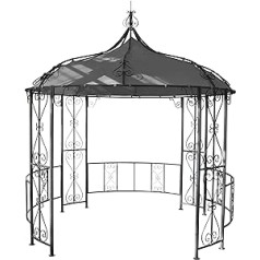 Almeria Pergola Round Gazebo Garden Gazebo Sturdy Steel Frame Diameter 3 m Grey