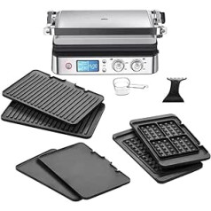 Braun MultiGrill 9 CG 9047 Contact Grill with Dishwasher-Safe Grill, Flat and Waffle Plates, Grill Positions: Contact, BBQ, Oven, Grease Tray, 250° Maximum Temperature, Sear Function (Boost)