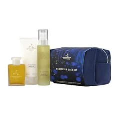 Aromatherapy Associates – Destress & Calm rinkinys – Destress Mind Bad & Shower Oil, Destress Body Oil, Destress Muscle Gel, 2023 Wellbeing Kalėdų dovanų dėžutė, skirta gerai miegoti, Destress Anxiety