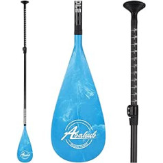 Abahub 3-Piece Carbon SUP Paddle with Paddle Bag Stand Up Telescopic Paddle 170-218 cm Carbon Shaft + Plastic Blade in Black, Grey/Blue, Orange, Red, Yellow Wave Print for SUP Board Surfboard