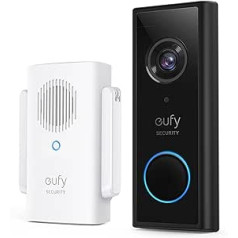 eufy Security Video Doorbell Беспроводная камера видеонаблюдения 2K HD с дверным звонком и дверным звонком, с питанием от батареи, обнаружение людей с пом