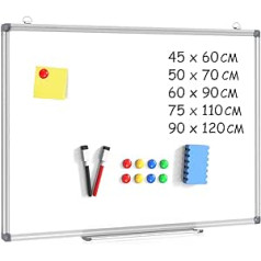 Магнитная доска DOLLAR BOSS 50 x 70 см, настенная доска с сухим стиранием, с лотком для ручек, алюминиевой рамкой и поверхностью для письма с сухим с