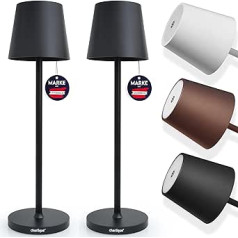 charlique LED akumulatoru galda lampas (iepakojumā 2, melnas) - Vakariņu gaisma - Aptumšojama galda lampa ar USB, uzlādējama, silta gaisma, iekštelpās un ārā - 38 cm augsts