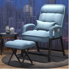 Divonu Dzīvojamās istabas atpūtas krēsls ar tabureti, TV krēsls ar atgāzējamu funkciju, ērti krēsli ar regulējamu atzveltni un sānu kabatām, paredzēti viesistabai