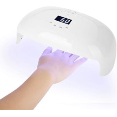 ‎Yuyte Nail Dryer, 78 W UV LED Nail Lamp with 56 Lights and Automatic Sensor and 4 Timers for 2 Hands, Quick Drying (White)