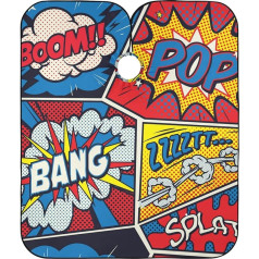 Barber Cape Salon Cape Friseurschürze Haarschnitt Wasserdicht Retro Pop Art Comics für Erwachsene Männer Kunden mit Designs Verstellbarer Halsverschluss, mehrfarbig