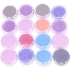 Supvox Glitter Powder Soap Dye Glitter Powder Pigment Eyeshadow Lip Gloss Face Nail Art Nail Polish Pigment Powder Making Dye Set 16 Pieces