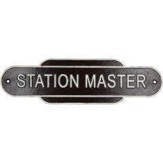 AB Tools Station Master Sign Plaque Plaque Vilciens Dzelzceļš Sienas stacija Vārti Vārti Žogs Post Garāža