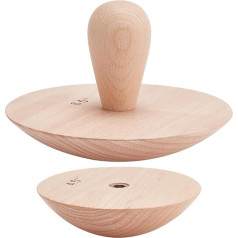 BENECREAT Set of 2 Wooden Pottery Moulds Clay Tools, Including 11.4 cm and 16.5 cm Wooden Ceramic Pot Moulds, 10.2 cm Interchangeable Handles for Making Bowls and Plates for Crafts