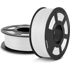 SUNLU matēts PLA filaments 1,75 mm, 3D printeru filaments ar matētu virsmu, glīti uztīts PLA filaments, viegli lietojams, 2 kg PLA filaments FDM 3D printerim, balts + balts matēts