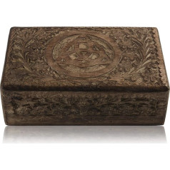 Lieliskas dzimšanas dienas dāvanu idejas Rokām darinātas dekoratīvas koka rotaslietu kastes dārglietu kastes dārglietu organizators Keepsake Box Treasure Chest Jewellery Set Holder Lock Box Watch Box 20 x 12 cm (antikvariāts)