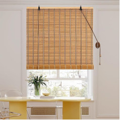 Cy.curtain bright Bamboo Roller Blind, Sun Protection and Privacy Screen, for Windows and Doors, Opaque, Bamboo Blinds Inside, 120 x 180 cm