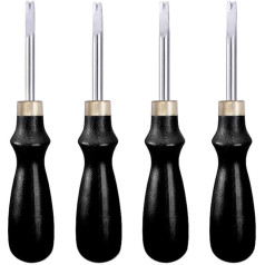 Namner 4 Pieces Leather Edge Cutter Set, Leather Edge Beveler, Wooden Handle Leather Edging Tools for Leather Edge Peeling Leather DIY Tool