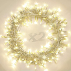 LIGEDMAS 2 Pack 60 LED akumulatora string Lights 8 Modes IP65 Waterproof for Bedroom Party Wedding Christmas Indoor Outdoor Decorations (Warm White)