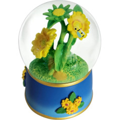 TINMIX Sunflower Music Box Sniega globuss 100mm Hand Painted Flower Snow Globe Music Box ar krāsu mainīgo LED gaismu Sunflower Dāvana sievai draudzene meita meita sieva