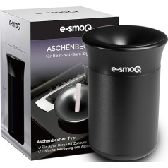 e-smoQ Ashtray with Lid for Electronic Cigarettes IQOS 3/3 Duo Accessories Ashtray for Car, Office, Home and Outdoor (Black)