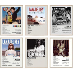 GLRSSN Lana Del Rey albuma vāka parakstīts Limited Edition Plakāts Print Rapper mūzikas plakāts Canvas Wall Art Room Aesthetic Kit for Teens Girls Dorm Decor 8x10 collas