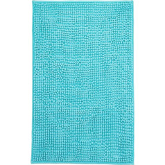 Brandsseller Modern Chenille vannas paklājs dušas paklājs Shaggy Style (50 x 80 cm, Aqua)