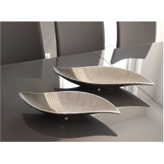 1 x чаша Bridgetown S-образная керамическая серебристая/серая ширина 40 см, украшение стола, хранение, декоративный дом, закуски