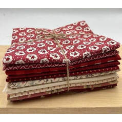 Kt KILOtela - medvilninis lopo audinys 10 vienetų 45 x 55 cm Fat Quarter Made in Japan Quilting Crafts Sewing DIY Printing Flowers Maroon Beige Pink