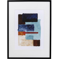 Kare Design Picture with Frame Box Back, Blue, Wall Decoration, Artwork, Picture Print on Cotton Canvas, Solid Wood Frame, Glass Front, Abstract 80 x 60 x 3 cm