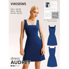 Vikisews Šūšanas Pattern Audrey kleita izmēri 8-24