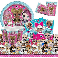 Offershop L.O.L Surprise Party Children's Birthday Party Tableware Decorations for 16 Guests