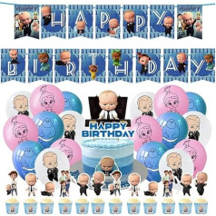 BossBaby Party Supplies Set Hilloly Boss Baby dzimšanas dienas svinību dekorācijas Happy Birthday Banner Cake Topper Latex baloni